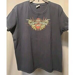 COUNTRY THUNDER 2010 CONCERT NAVY BLUE TSHIRT ARIZONA WISCONSIN WOMN XL MEN MED